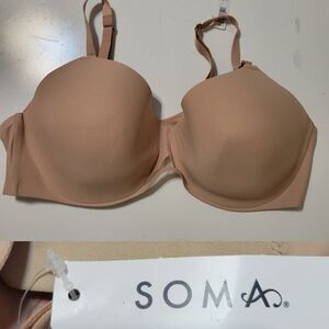 $70 NEW SOMA 44D Bodify Perfect Coverage nude tan bra 0721 44 D NWT
